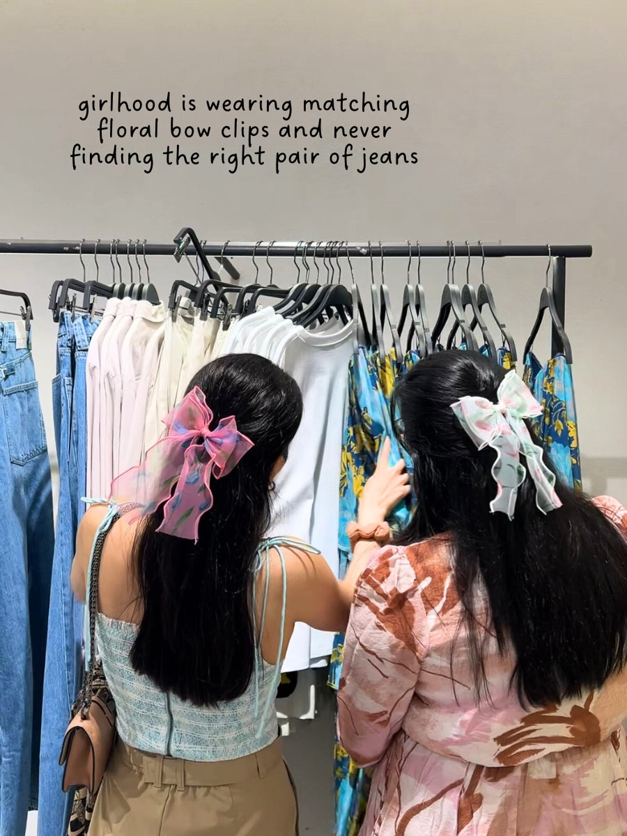 Floral Organza Bow Hair-Clip
