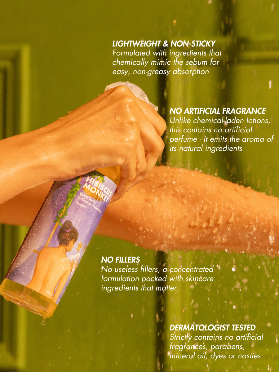 Velvet Spray Squalene In-Shower Body Moisturizer Details