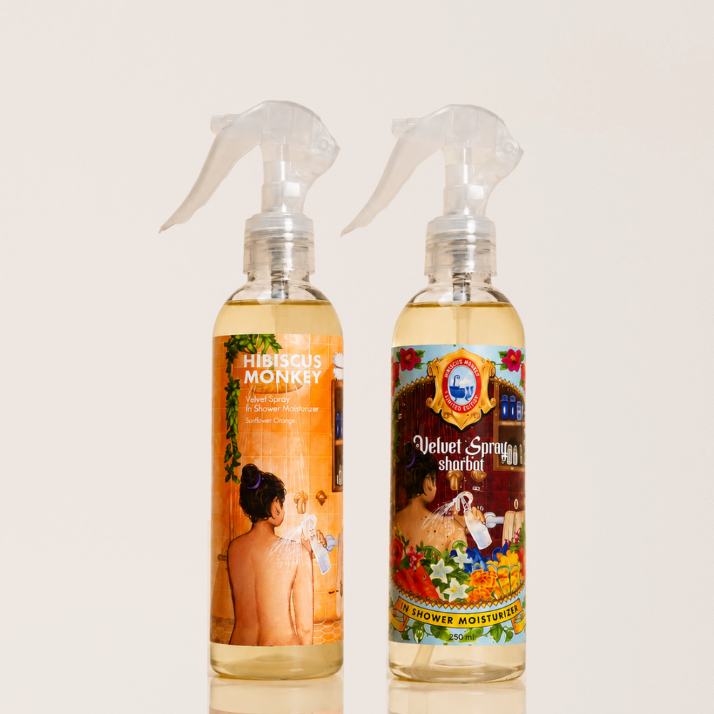 Velvet Spray Body Moisturizer Mixed Bundle - Sharbat & Sunflower Orange
