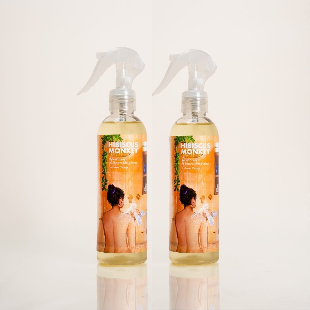 Velvet Spray Sunflower Orange In-Shower Body Moisturizer Twin Bundle