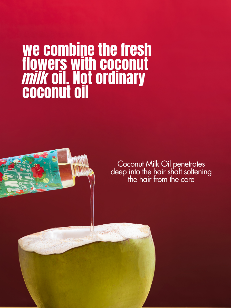 Hibiscus Oil in Hair & Scalp Oil with coconut milk oil
