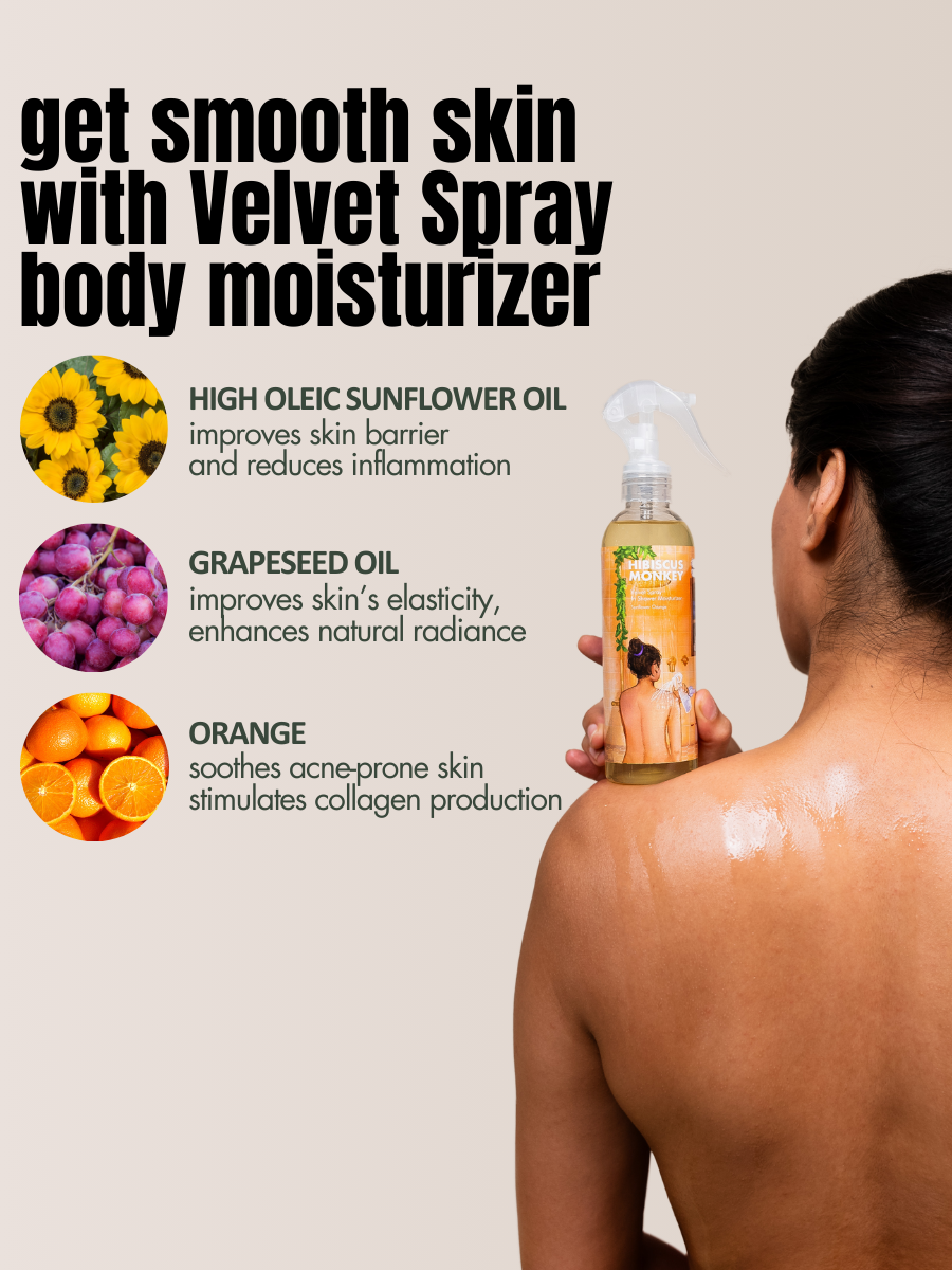 Benefits of Velvet spray in-shower body moisturizer