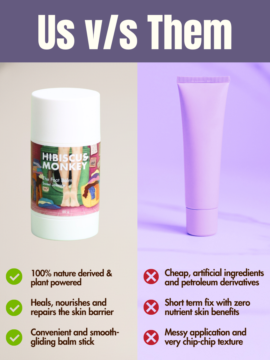 Foot balm by Hibiscus Monkey vs Other foot crack creams