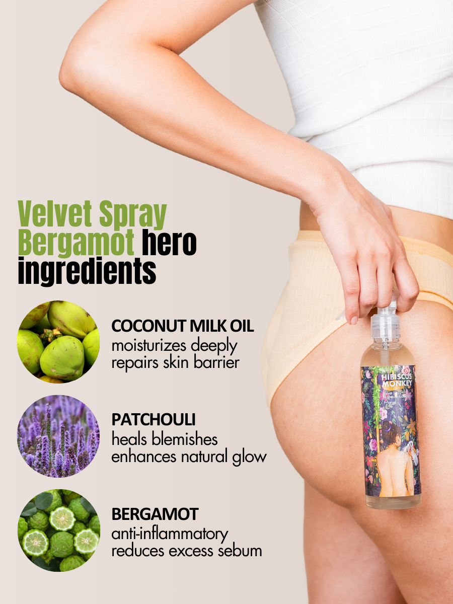 Velvet Spray In-Shower Body Moisturizer Bergamot Ingredients