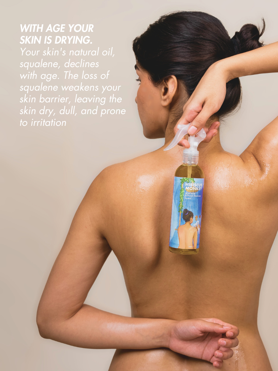 Velvet spray squalene in-shower body moisturizer for dry skin