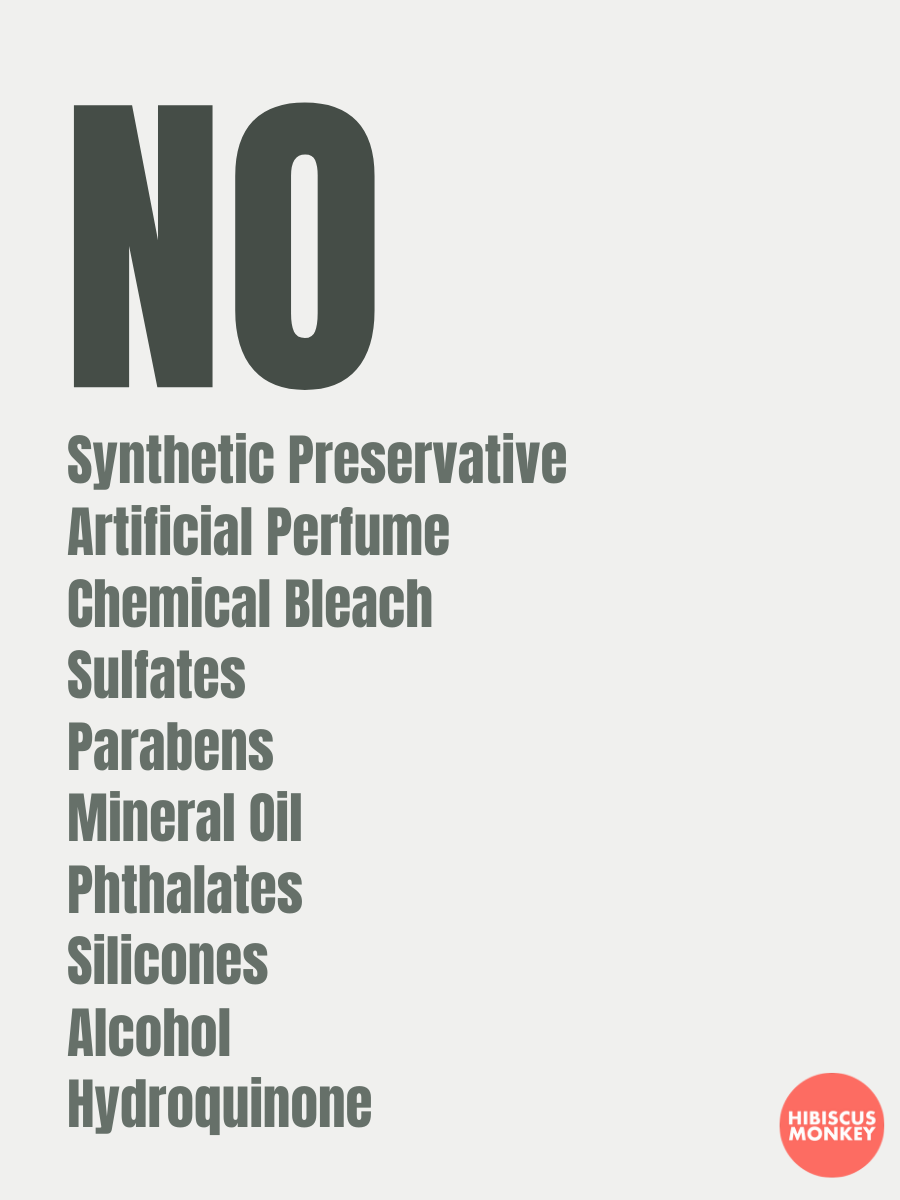 List of ingredients not used in cuddles knee and elbow balm 