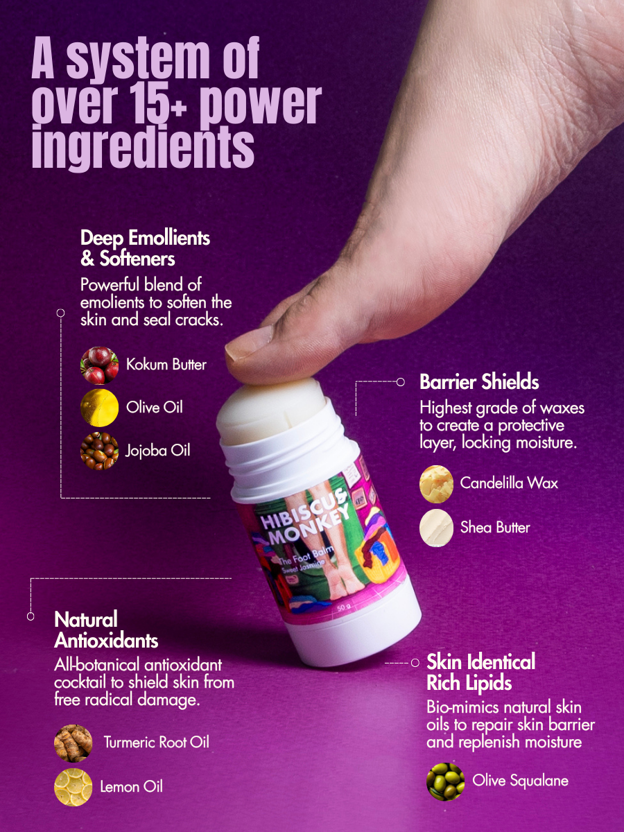 Ingredients used in crack heel cream in the format of Balm