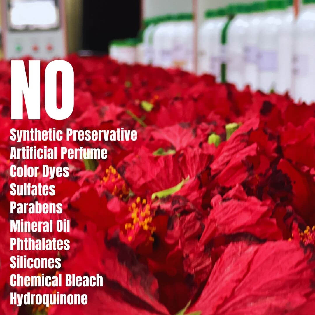 No listed ingredients used in hibiscus Monkey's hair growth oil